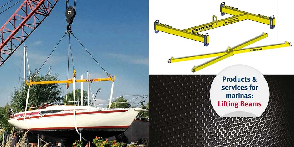 Lifting beams for safe lift of boats CERTEX Denmark